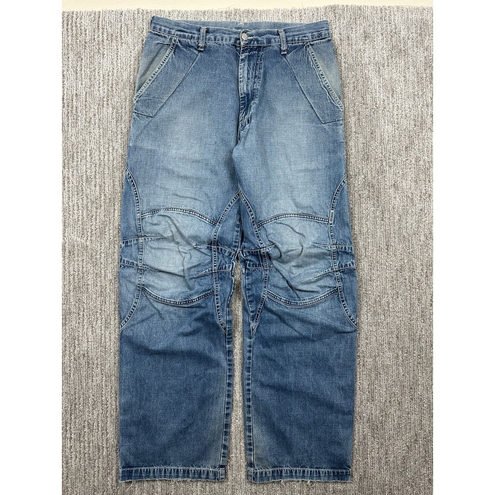Diesel Vintage Moto Jeans Work Wear Articulated Knee Wide Leg Men's 32x32